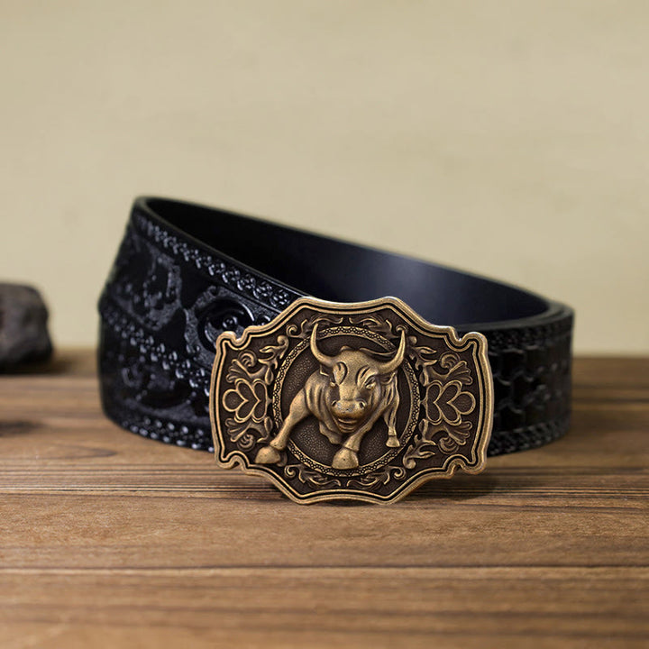 Cinturón de cuero con hebilla Matador para hombre hecho a mano