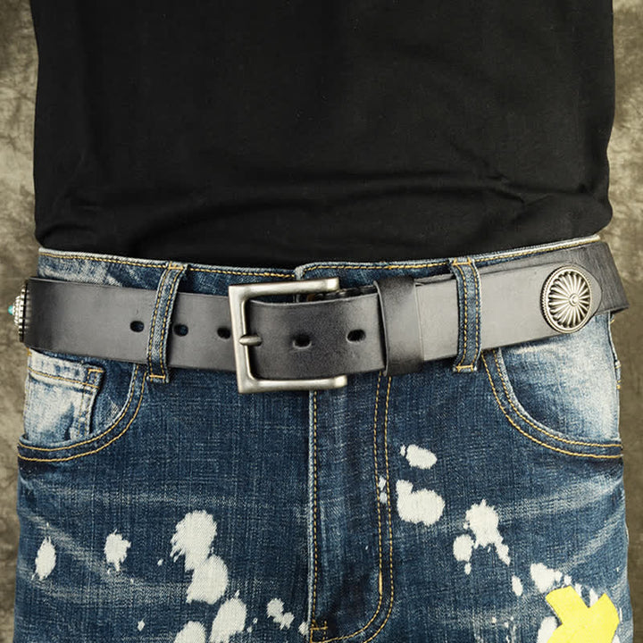 Cinturón de cuero con tachuelas de heavy metal punk para hombre