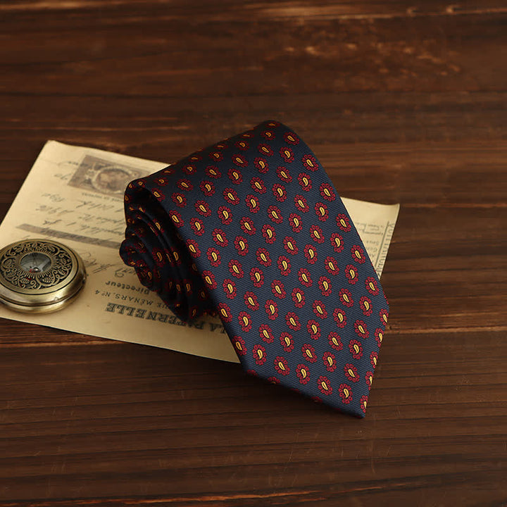 Corbata novedosa con estampado floral micropaisley para hombre