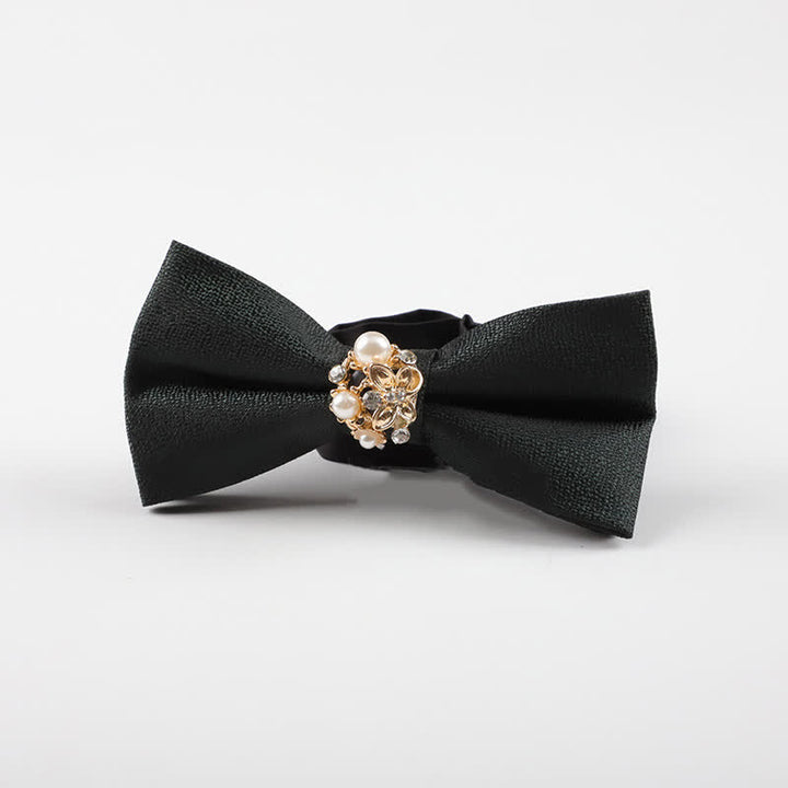 Pajarita de esmoquin formal con perlas para hombre
