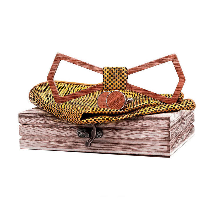 Juego de 3 pajaritas de madera con diseño tallado hueco para hombre