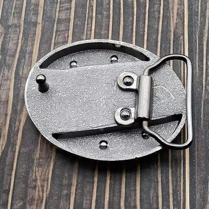 Cinturón de cuero con cuchillo plegable oculto de vaquera para hombre