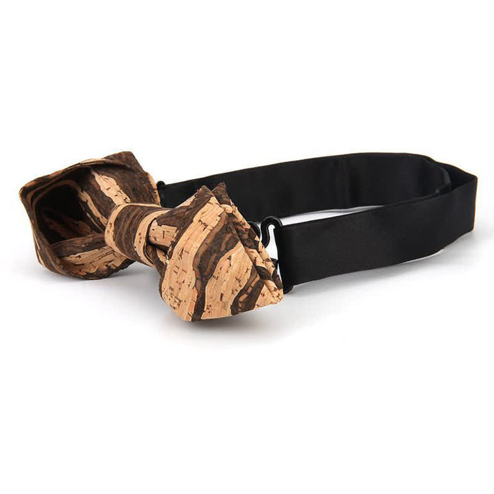 Pajarita de madera con corcho en punta creativa para hombre
