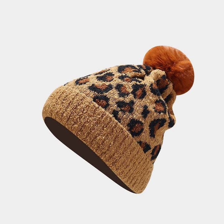 Conjunto de 3 guantes y bufanda con estampado de leopardo para mujer
