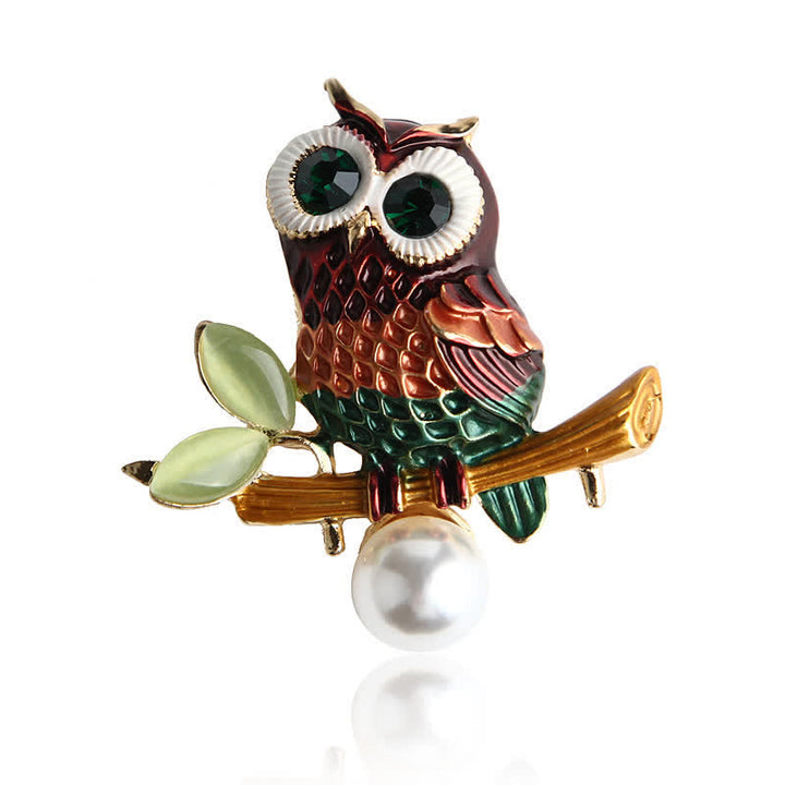 Precioso broche de búho colorido para mujer