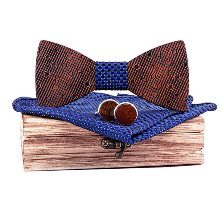 Juego de 3 pajaritas de madera con forma de hojas huecas para hombre.