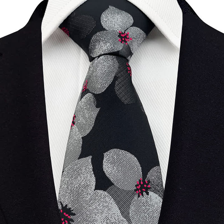 Corbata elegante con flores grandes para hombre