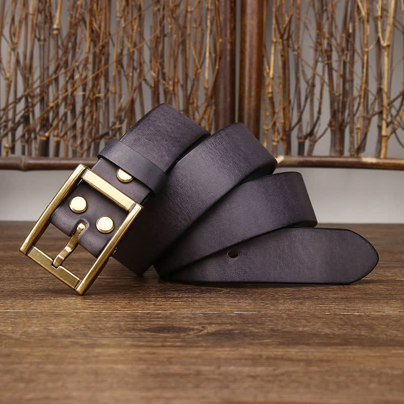 Cinturón de cuero Tough Guy con detalle de tachuelas para hombre