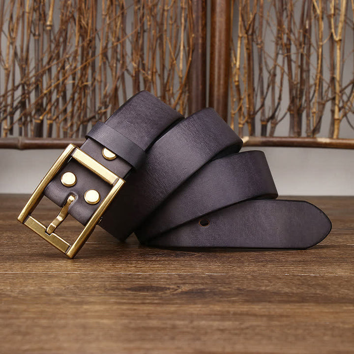 Cinturón de cuero Tough Guy con detalle de tachuelas para hombre