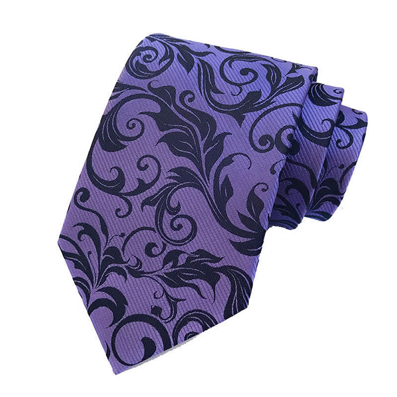 Conjunto de 2 corbatas con diseño floral en espiral para hombre