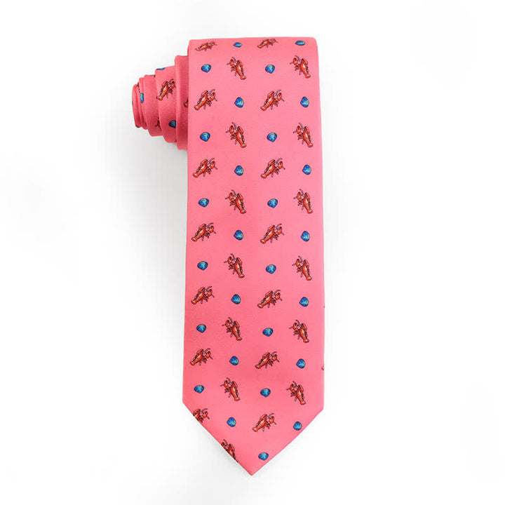 Corbata de seda pura con motivos de animales bailando para hombre