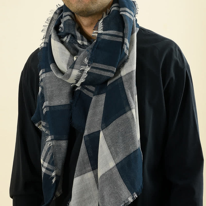 Bufanda informal de cuadros estilo británico para hombre