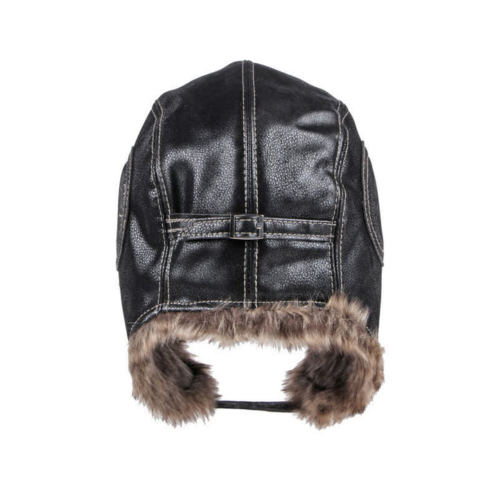 Gorro de trampero de piel sintética suave y esponjoso con protección para las orejas