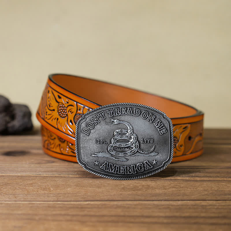 Cinturón de cuero con hebilla estilo pirámide para hombre, hecho a mano