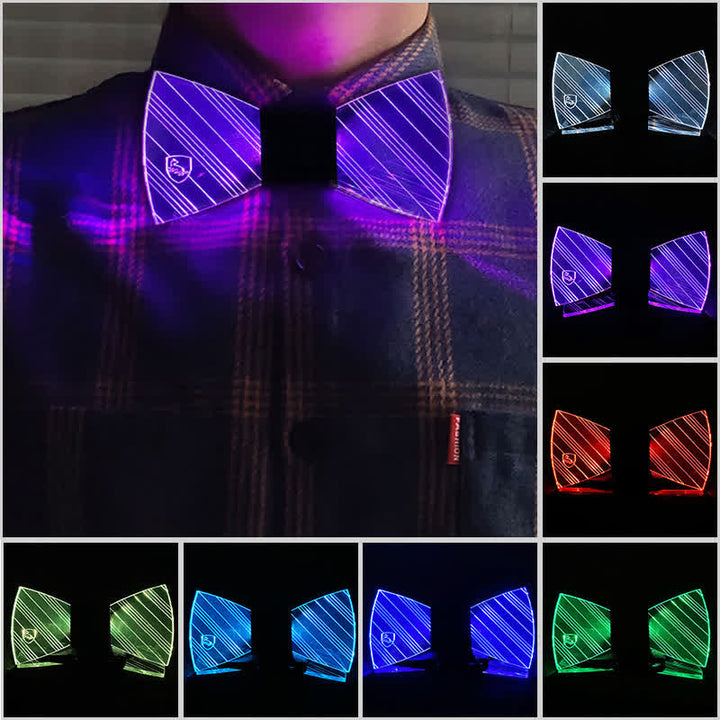 Pajarita luminosa de acrílico de estilo preppy con 7 colores para festivales