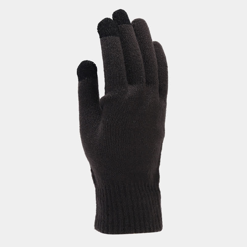 Conjunto de 3 guantes y bufanda unisex de sarga de color sólido