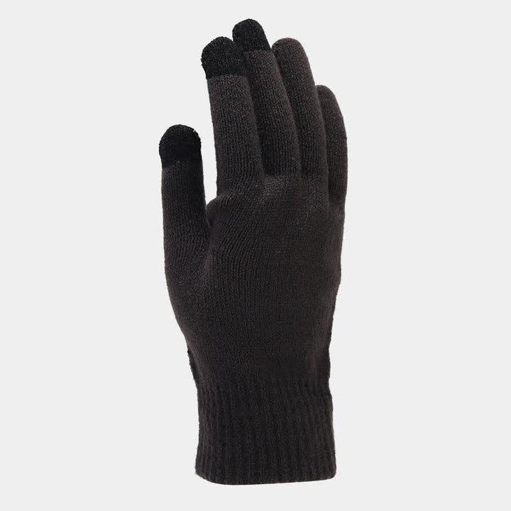 Conjunto de 3 guantes y bufanda unisex de sarga de color sólido