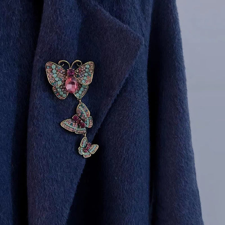Broche de mariposas triples y divertido para mujer