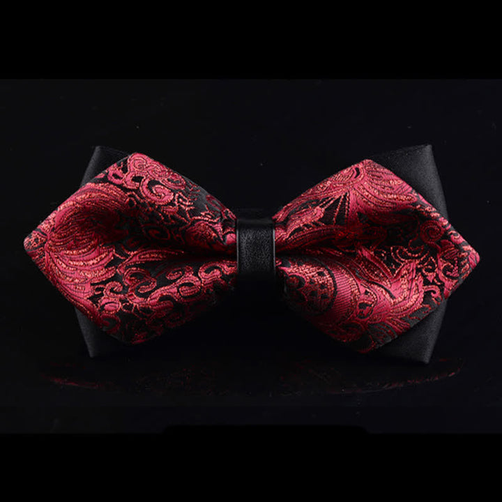 Pajarita puntiaguda con estampado floral brillante para hombre