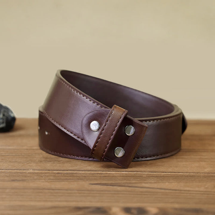 Cinturón de cuero con cuchillo plegable oculto de dragón de pico afilado para hombre