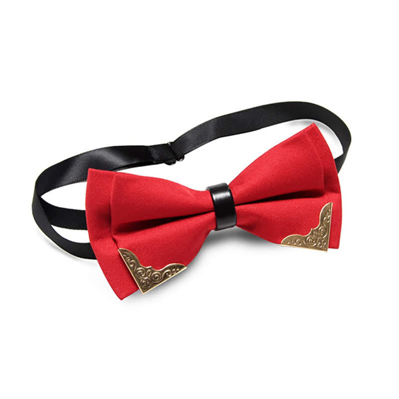 Pajarita clásica de metal dorado para hombre