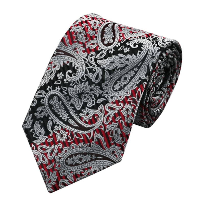 Conjunto de 3 corbatas de cachemira para hombre en rojo y negro
