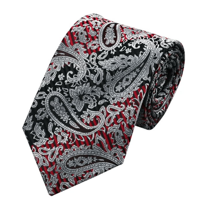 Conjunto de 3 corbatas de cachemira para hombre en rojo y negro