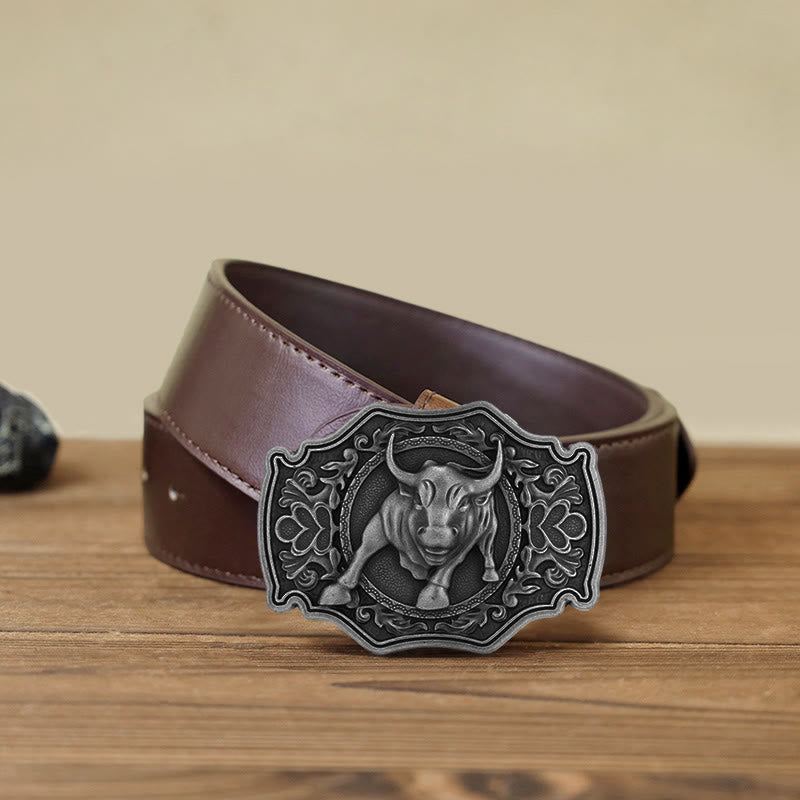 Cinturón de cuero con hebilla Matador para hombre hecho a mano