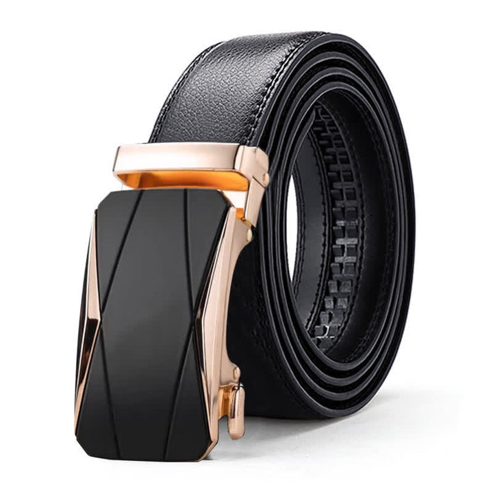 Cinturón de cuero con hebilla automática y relieve de lujo para hombre