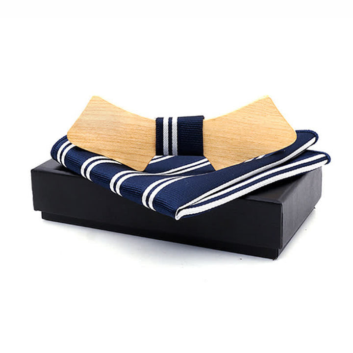 Juego de 2 pajaritas de madera con forma de collar para hombre
