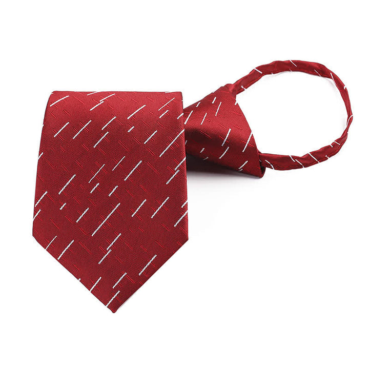 Corbata de rayas con cremallera y diseño de estrella fugaz para hombre
