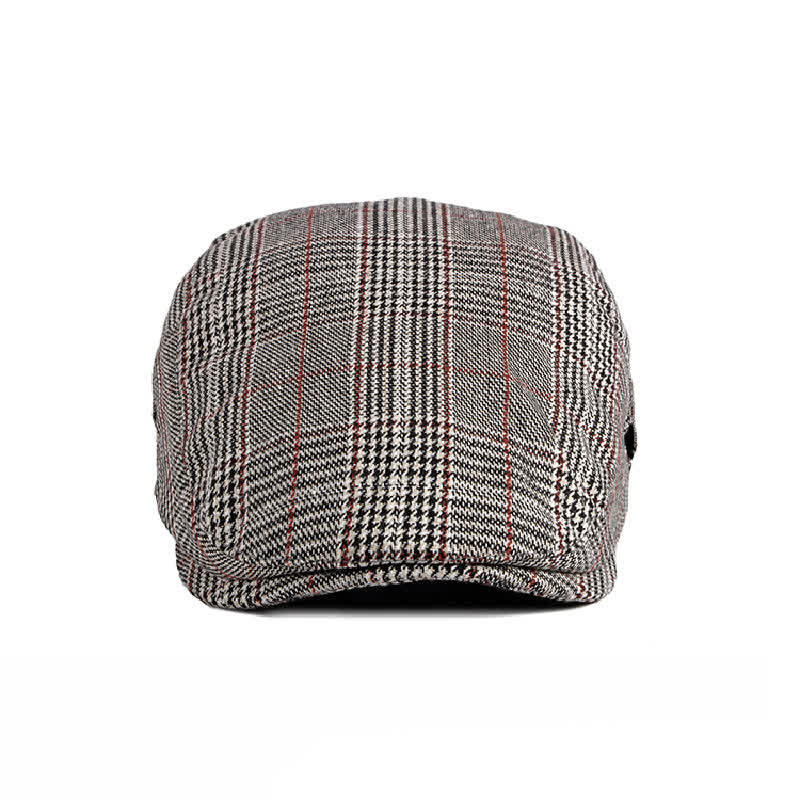 Boina clásica a cuadros, gorra plana de taxista