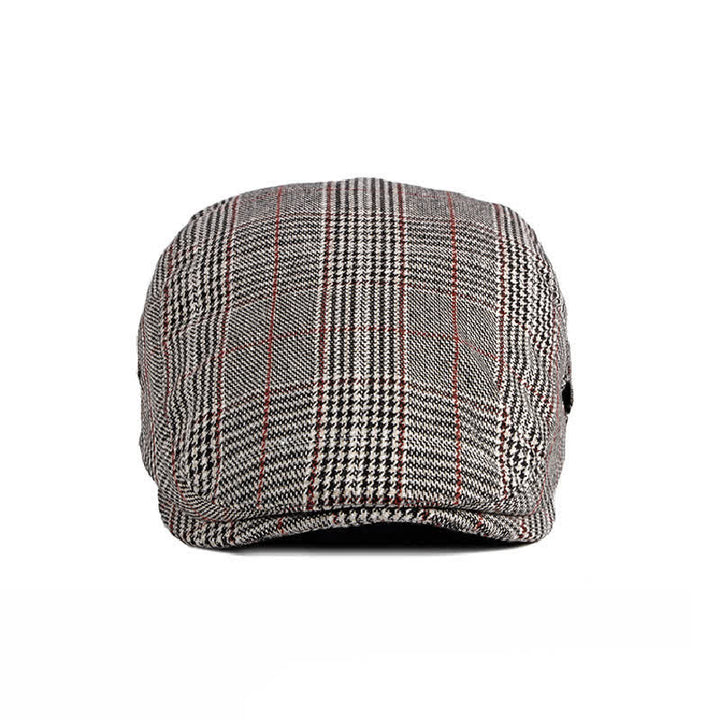 Boina clásica a cuadros, gorra plana de taxista