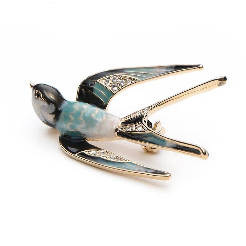 Broche de golondrina esmaltado para mujer