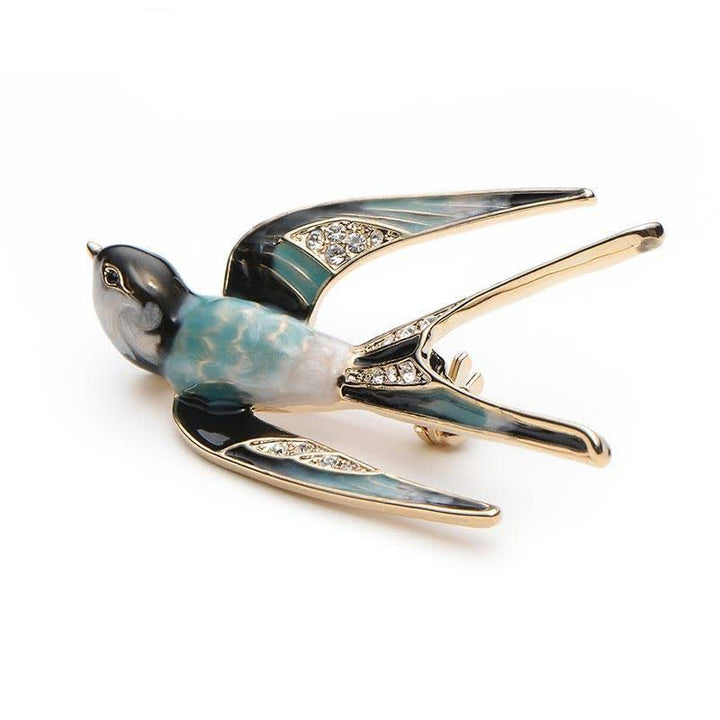 Broche de golondrina esmaltado para mujer