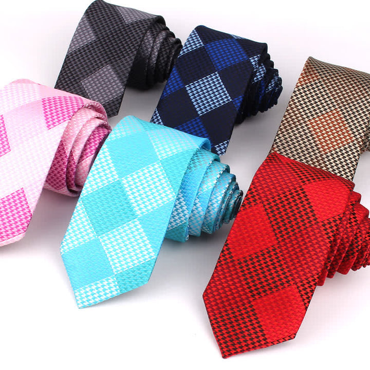 Corbata de cuadros grandes con diseño de patchwork visual para hombre