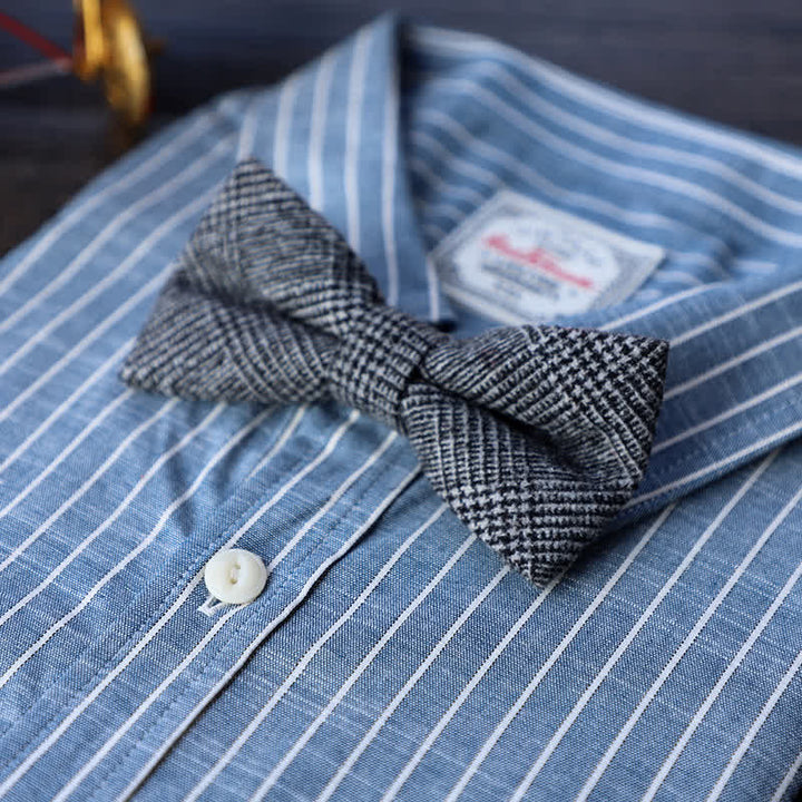 Pajarita sencilla de mezcla de lana y tweed para hombre
