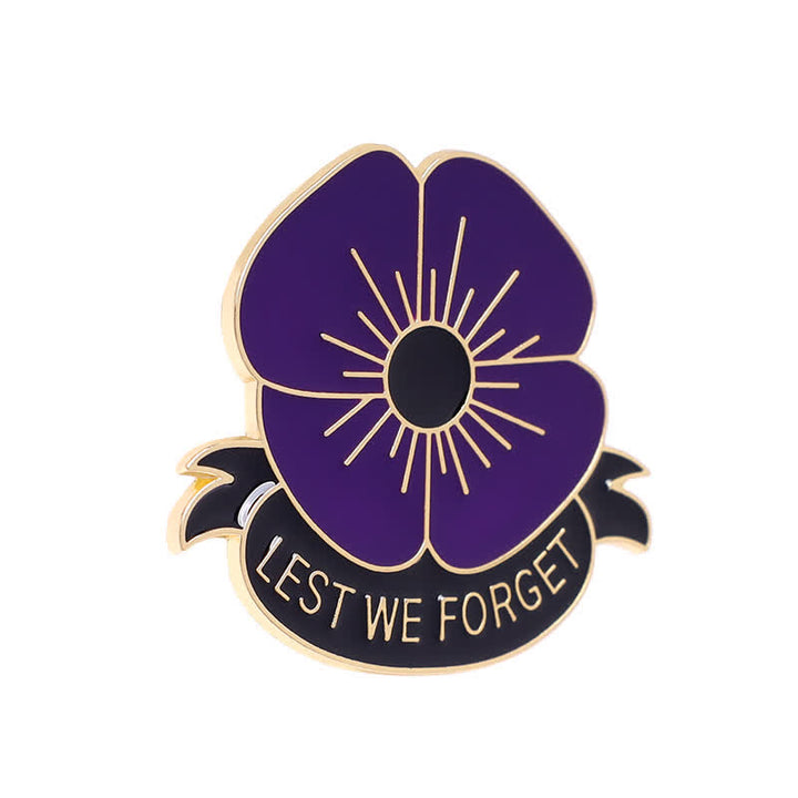 Broche unisex de 3 piezas con la frase Lest We Forget Poppy