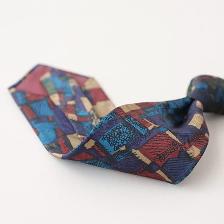 Corbata de hombre con pintura abstracta clásica