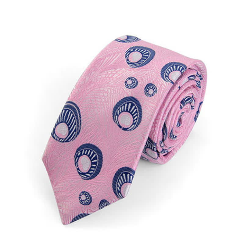 Corbata con estampado de plumas de pavo real para hombre