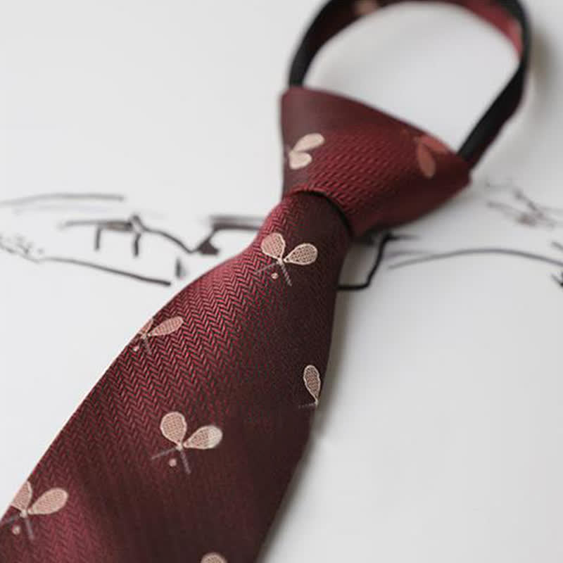 Corbata con cremallera bordada con motivo de jardín para hombre