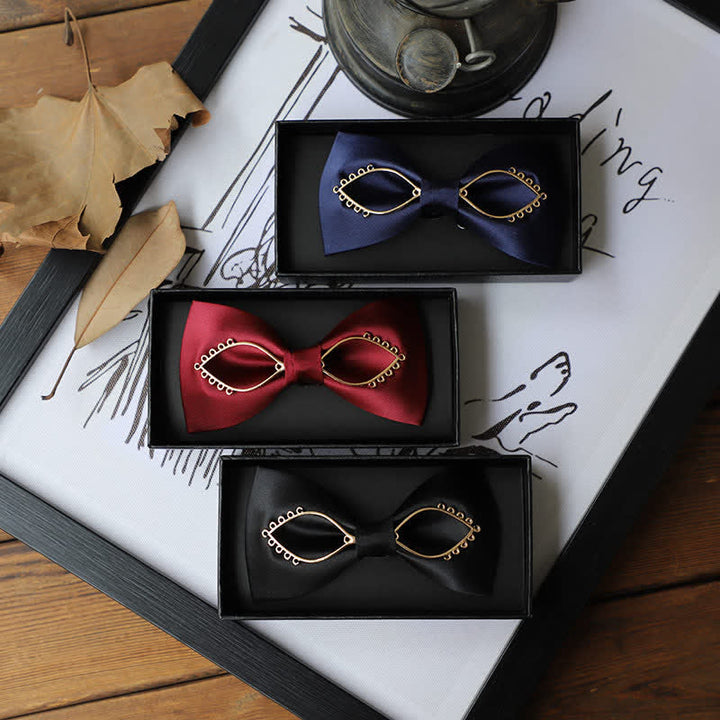 Pajarita con ojos dorados y estilo atrevido para hombre