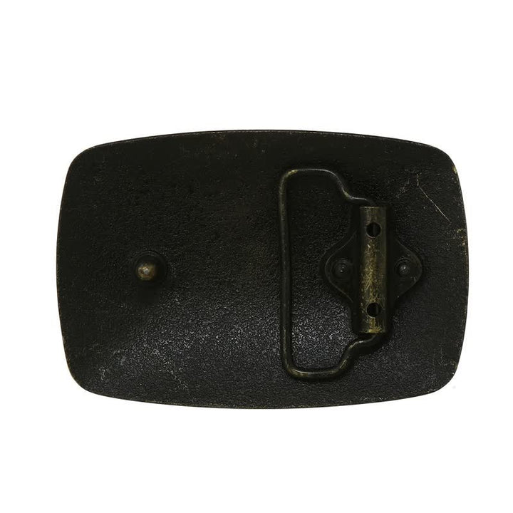 Cinturón de cuero con hebilla occidental turquesa cuadrada para hombre hecho a mano