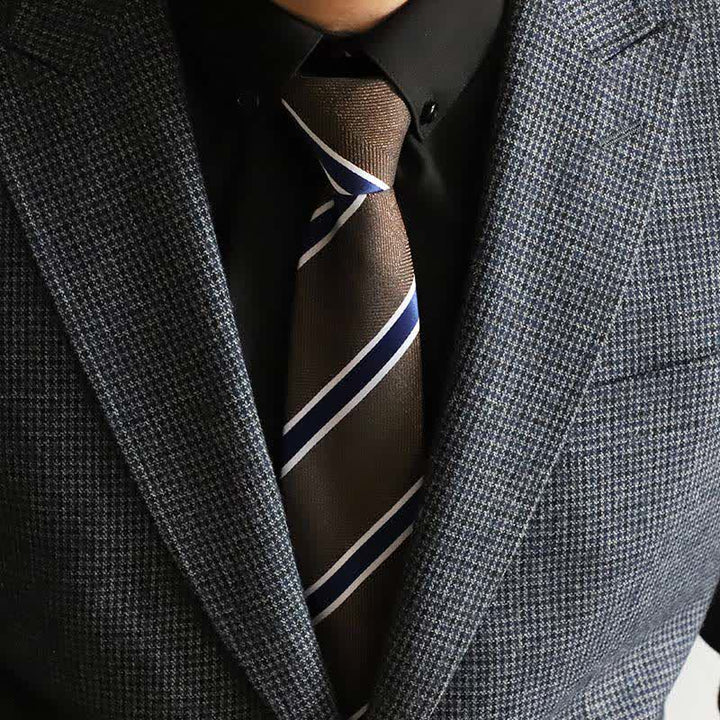 Corbata de rayas con cremallera para trabajo de hombre