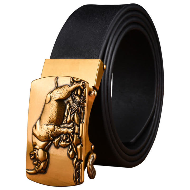 Cinturón de cuero con hebilla automática para hombre Standing Rhino Business