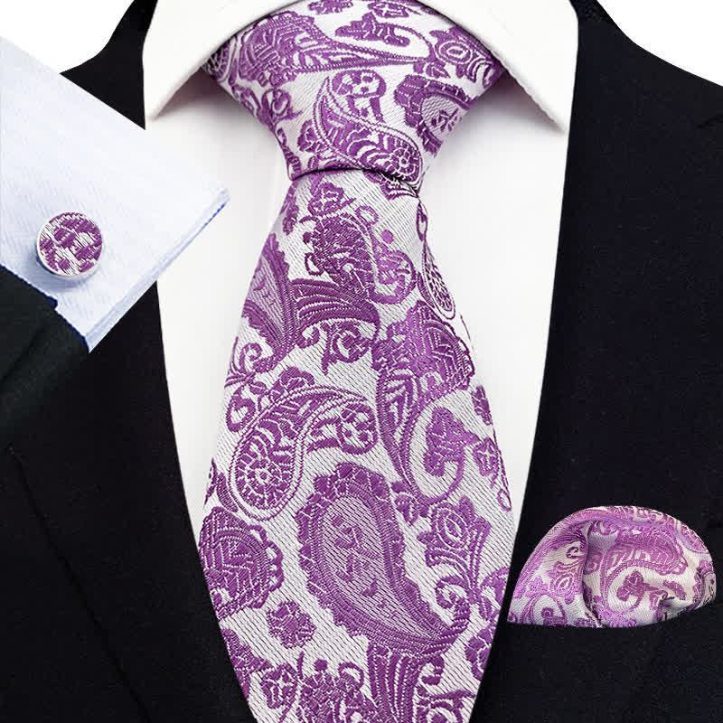 Conjunto de 3 corbatas de cachemira exóticas para hombre