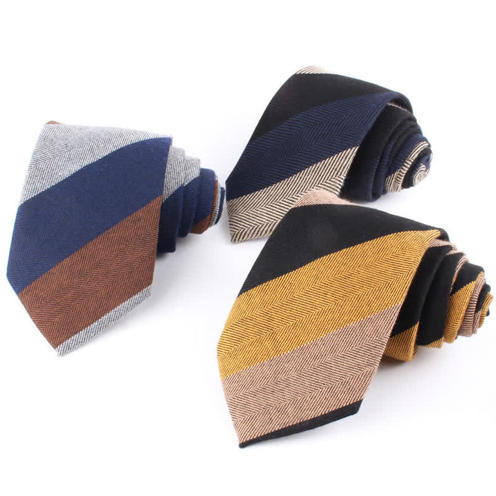 Corbata de rayas de lana suave estilo británico para hombre