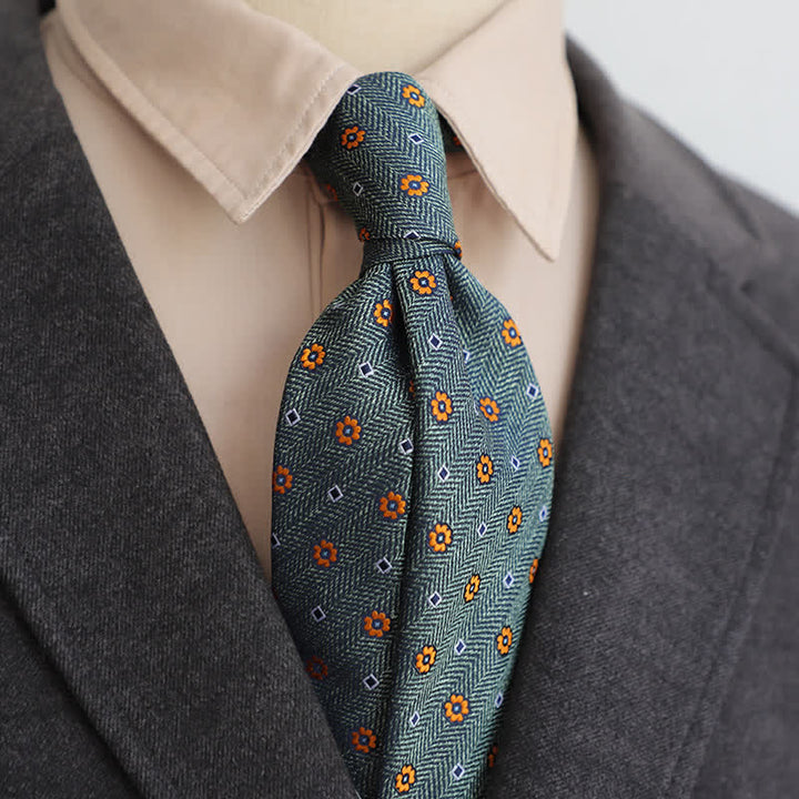 Corbata clásica elegante con diseño floral para hombre