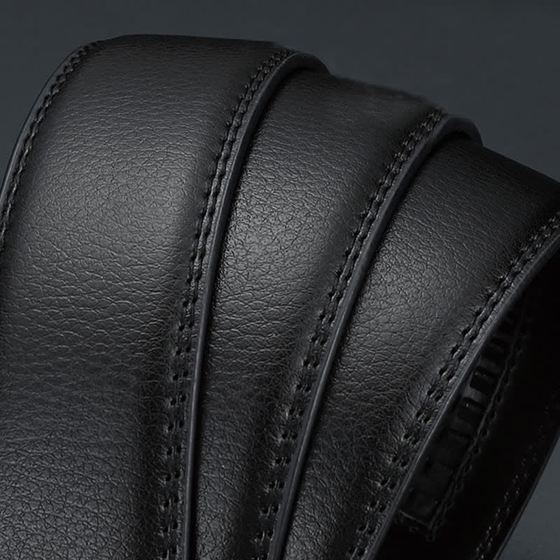 Cinturón de cuero con hebilla automática y relieve de lujo para hombre