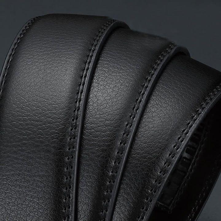 Cinturón de cuero con hebilla automática y relieve de lujo para hombre